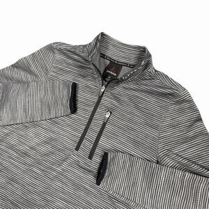 prAna Quarter Zip Pullover Men’s Small Gray Striped Stretch Performance Jacket